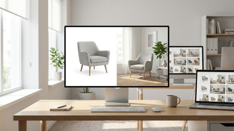 KI-Produktfotografie für Home & Living: Wie Händler fotorealistische Milieubilder ohne Fotoshooting erstellen